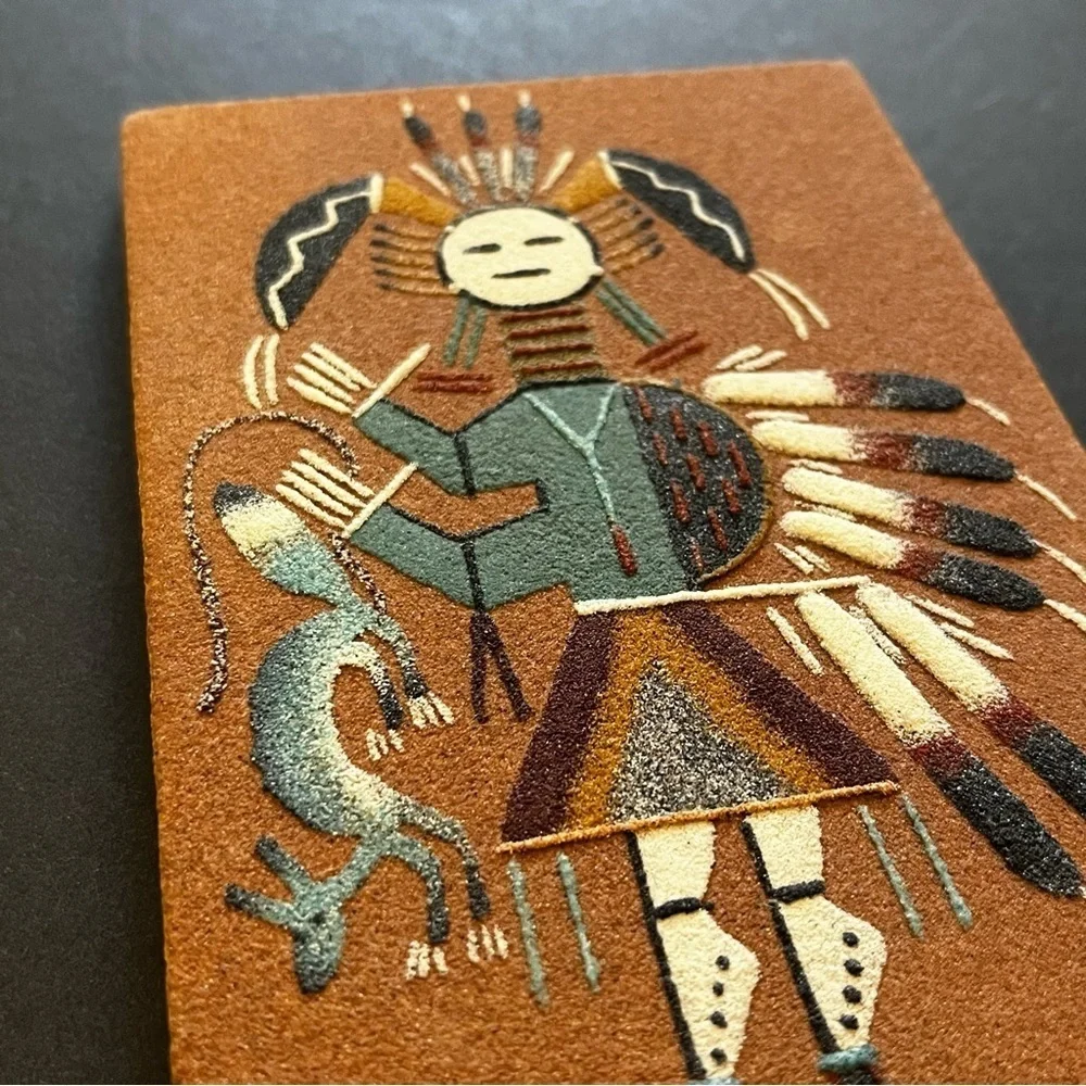 Navajo Sand Painting Hunchback Yei Native American Harvest Abundance Healing
